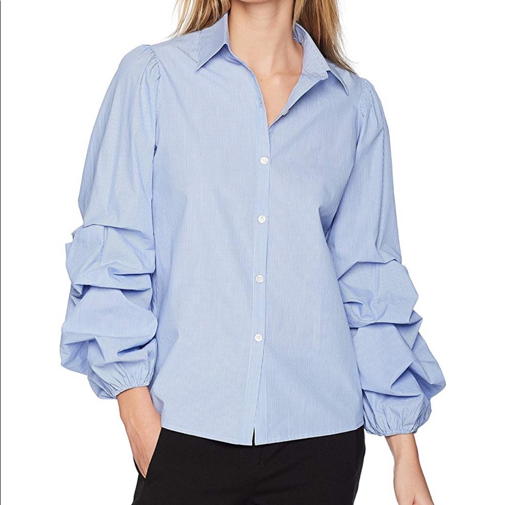 Lark & Ro Shirt with Ruffle Sleeves (M)